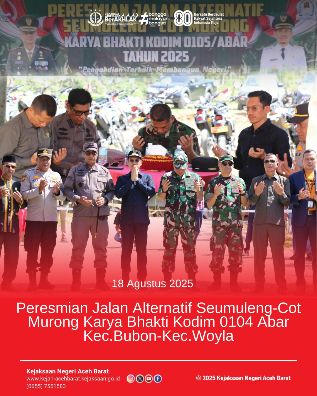 Peresmian Jalan Alternatif Seumuleng-Cot Murong